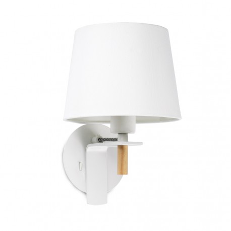 FARO FUSTA APLIQUE BLANCO + MADERA
