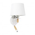 FARO FUSTA APLIQUE CON LECTOR BLANCO + MADERA
